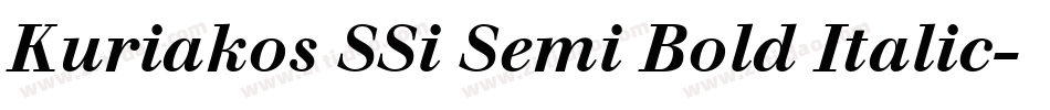 Kuriakos SSi Semi Bold Italic字体转换